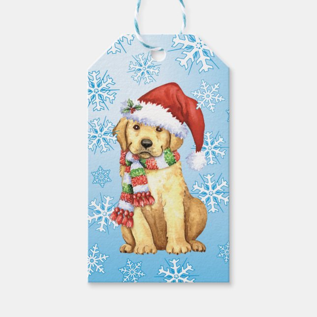 Lycklig Howlidays Gul lab Presentetikett (Framsidan)