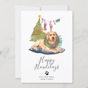 Lycklig Howlidays Gult Labrador Hund jul Julkort