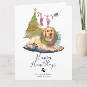 Lycklig Howlidays Gult Labrador Hund jul Kort