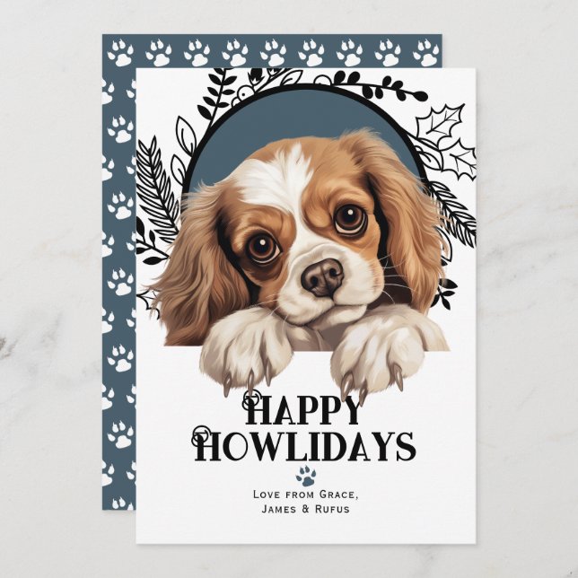 Lycklig Howlidays Harrier Hund Julkort (Fram/baksida)