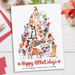 Lycklig HOWLidays Hund älskare Julgran Business Helg Vykort