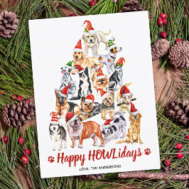 Lycklig HOWLidays Hund älskare Julgran Hundar Helg Vykort
