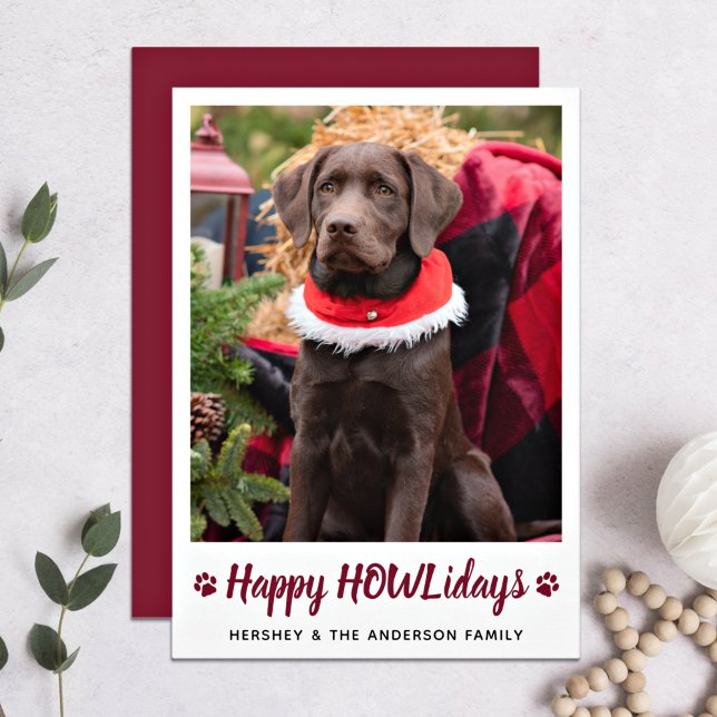 Lycklig HOWLidays Hund älskare Pet Photo jul Julkort (Skapare uppladdad)