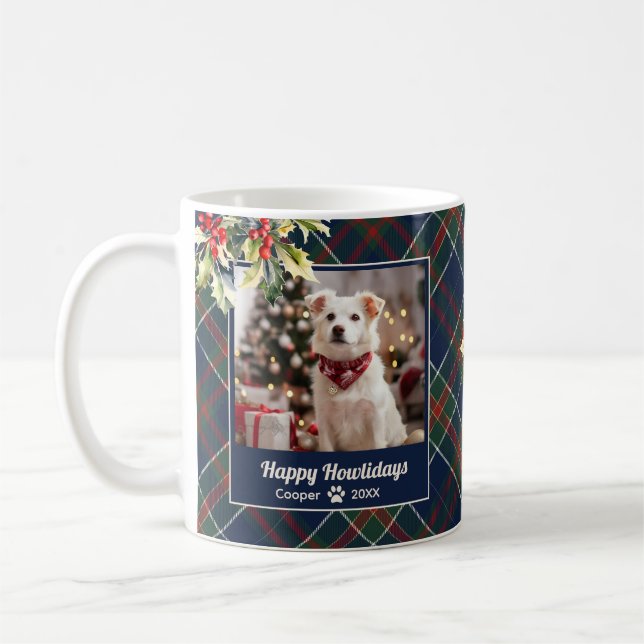 Lycklig Howlidays Hund Blue Grönt Red Play-jul Kaffemugg (Vänster)