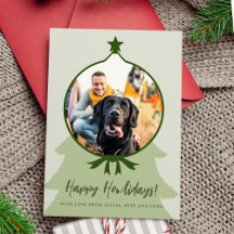 Lycklig Howlidays-hund-fotot grönt jul