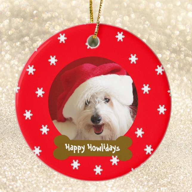 Lycklig Howlidays Hund Snowflake jul Ornament (Skapare uppladdad)