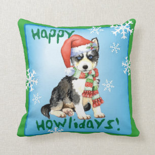 Lycklig Howlidays Husky Kudde