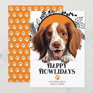 Lycklig Howlidays Irish Red and White Setter Hund Julkort