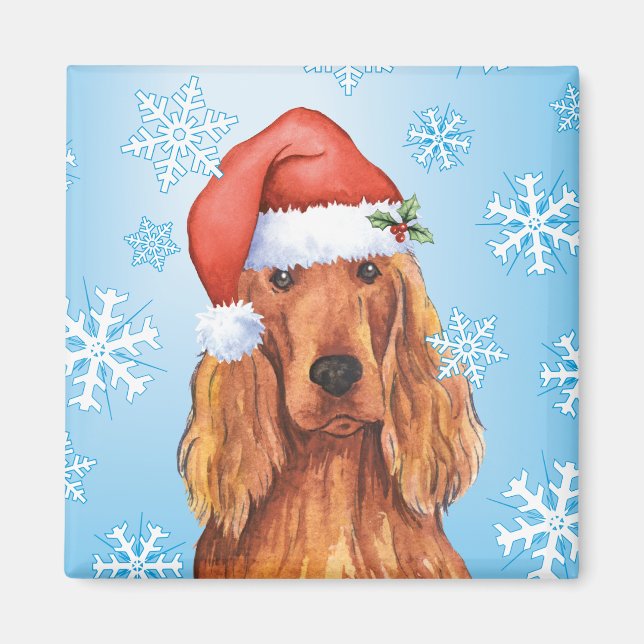Lycklig Howlidays Irish Setter Magnet (Framsidan)
