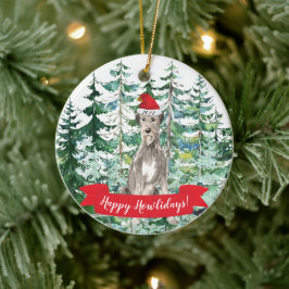 Lycklig Howlidays Irish Varg Hound-jul Ornamen Julgransprydnad Keramik