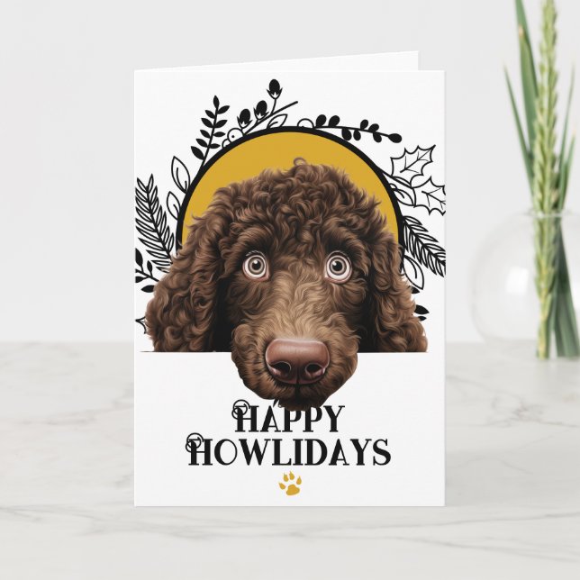 Lycklig Howlidays Irish Vatten Spain Hund jul jul Helgkort (Framsida)