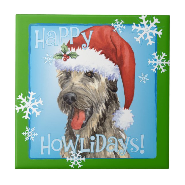 Lycklig Howlidays Irish Wolfhound Kakelplatta (Framsidan)
