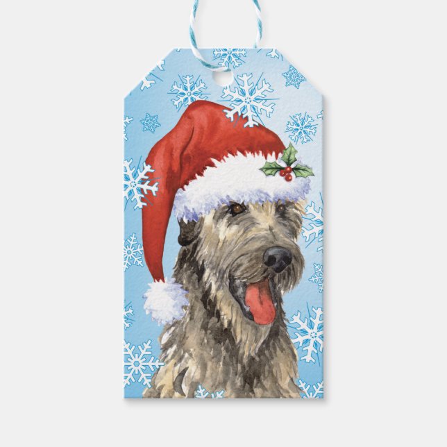 Lycklig Howlidays Irish Wolfhound Presentetikett (Framsidan)