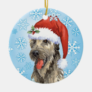 Lycklig Howlidays irländareWolfhound Julgransprydnad Keramik