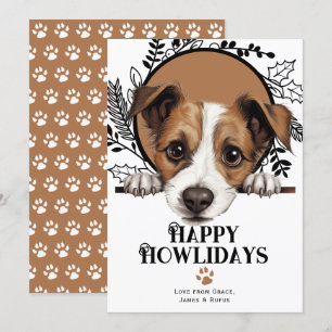 Lycklig Howlidays Jack Russell Terrier Hund jul ju Julkort