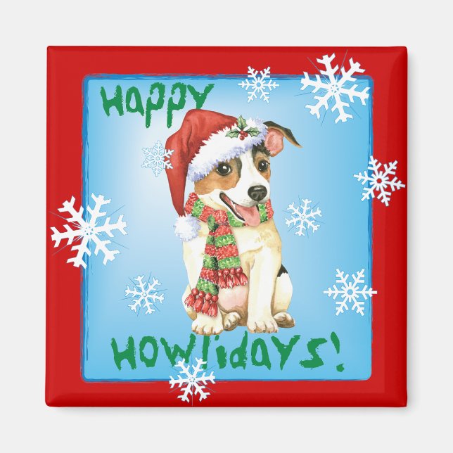 Lycklig Howlidays Jack Russell Terrier Magnet (Framsidan)
