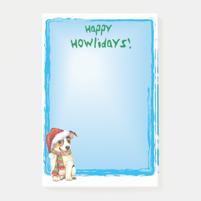 Lycklig Howlidays Jack Russell Terrier Post-it Not Block (Framsida)