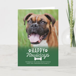 Lycklig Howlidays jul-Hund-foto-kort Helgkort