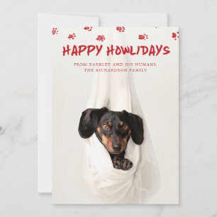 Lycklig Howlidays Jul på spjutfoto i Cute Pet Julkort