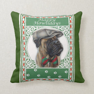 Lycklig Howlidays julboxer Hund Art Kudde