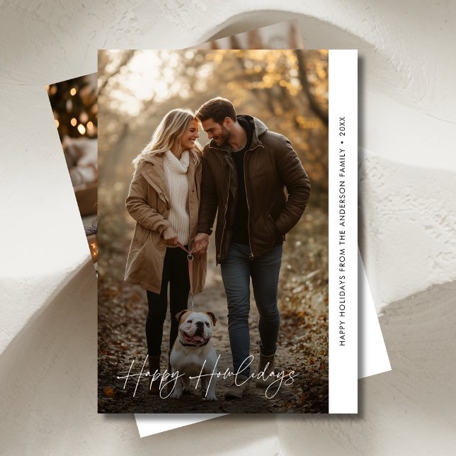 Lycklig Howlidays-julfoto Rolig hund Julkort (Skapare uppladdad)