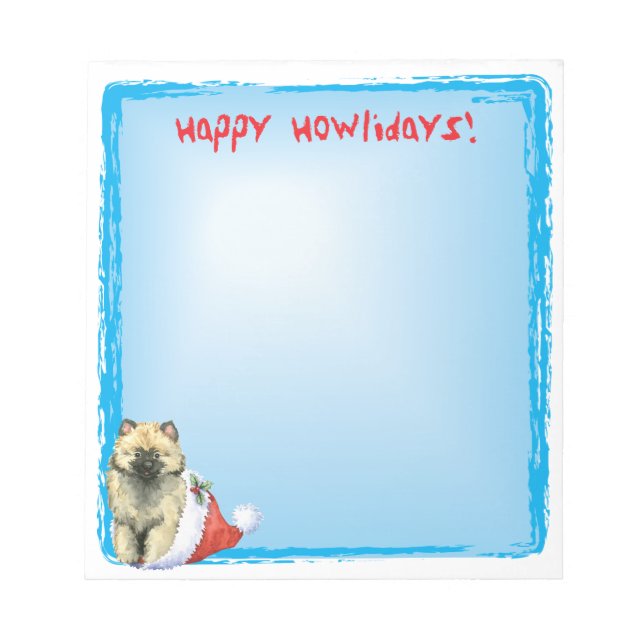 Lycklig Howlidays Keeshond Anteckningsblock (Framsida)