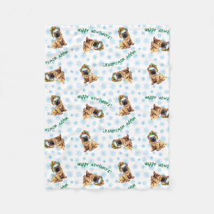 Lycklig Howlidays kines Shar-Pei Fleecefilt
