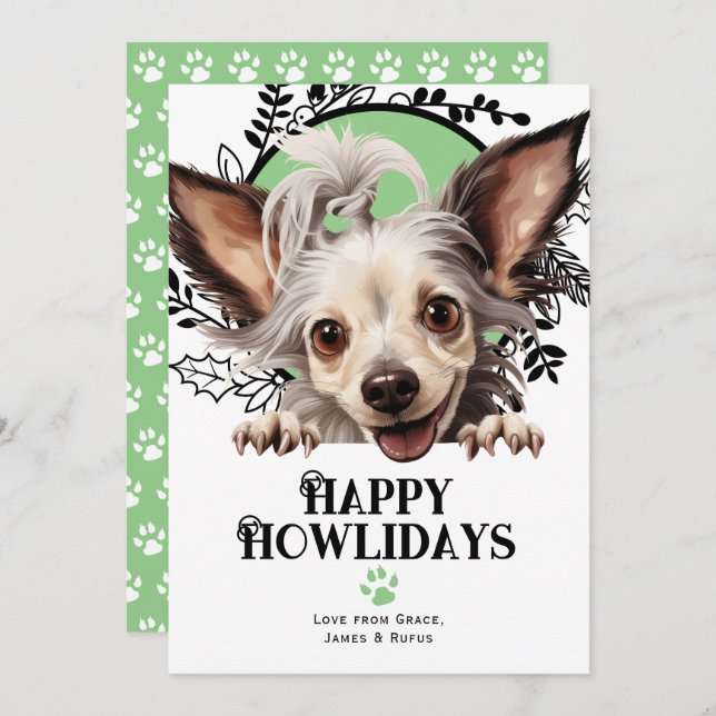 Lycklig Howlidays kinesiska helgdag i påsken Hund Julkort (Fram/baksida)