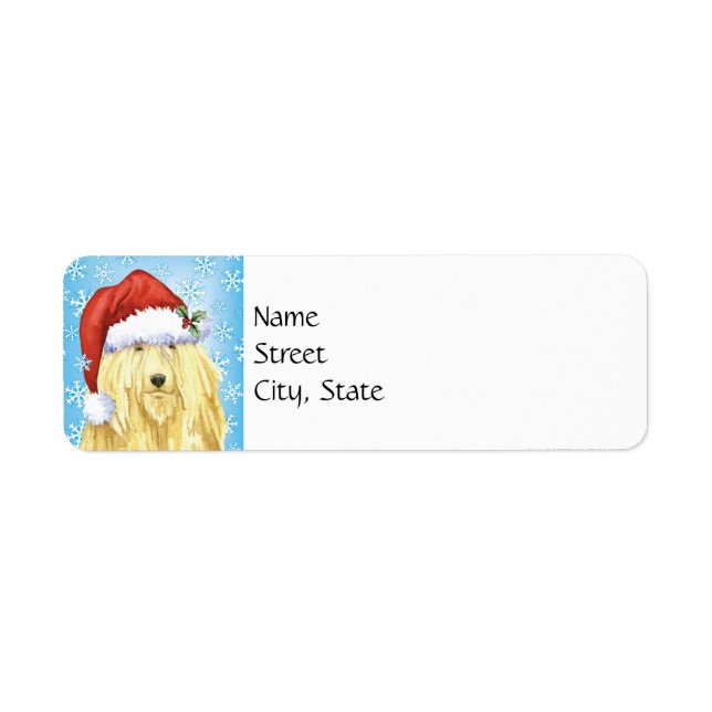 Lycklig Howlidays Komondor Returadress Etikett (Framsidan)
