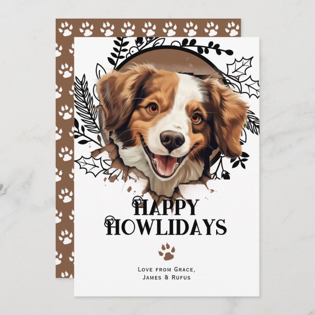 Lycklig Howlidays Kooikerhondje Hund jul Julkort (Fram/baksida)
