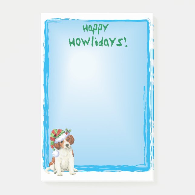 Lycklig Howlidays Kooikerhondje Post-it Block (Framsida)