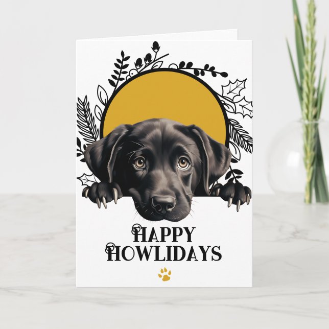 Lycklig Howlidays Labrador Retriever Hund jul Helgkort (Framsida)
