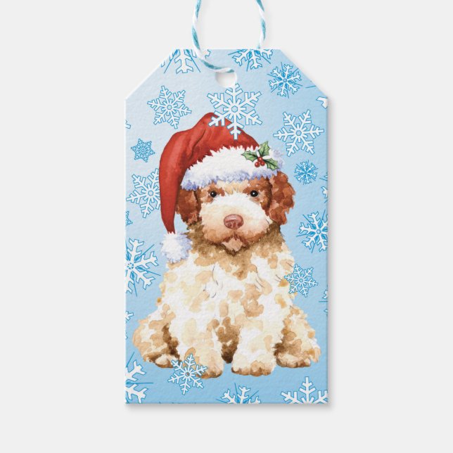 Lycklig Howlidays Lagotto Romagnolo Gift Märkres Presentetikett (Framsidan)