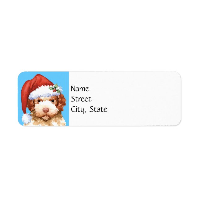 Lycklig Howlidays Lagotto Romagnolo Label Returadress Etikett (Framsidan)