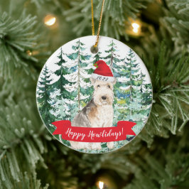Lycklig Howlidays Lakeland Terrier jul Ornamen Julgransprydnad Keramik