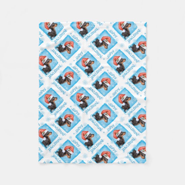 Lycklig Howlidays Leksak Manchester Terrier Fleecefilt (Framsidan)