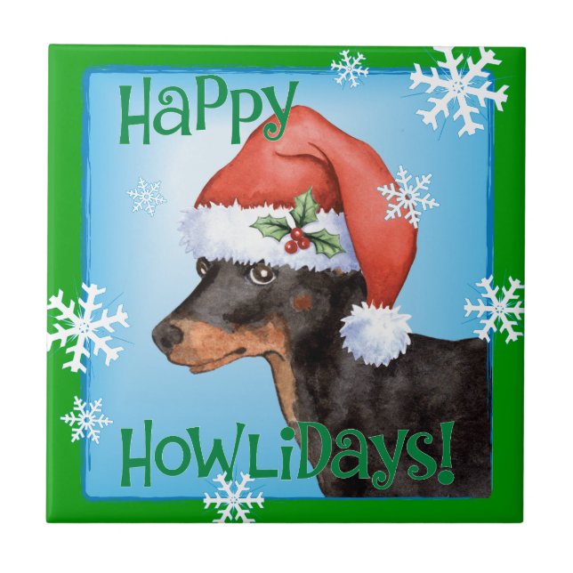 Lycklig Howlidays Leksak Manchester Terrier Kakelplatta (Framsidan)