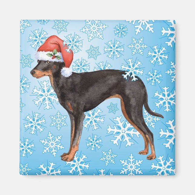 Lycklig Howlidays Leksak Manchester Terrier Magnet (Framsidan)