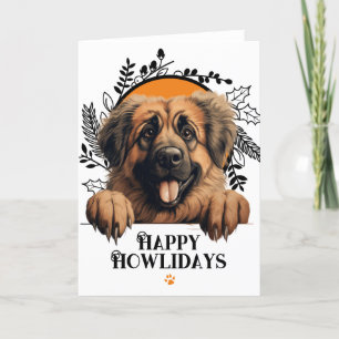 Lycklig Howlidays Leonberger Hund jul Helgkort