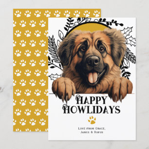 Lycklig Howlidays Leonberger Hund jul Julkort