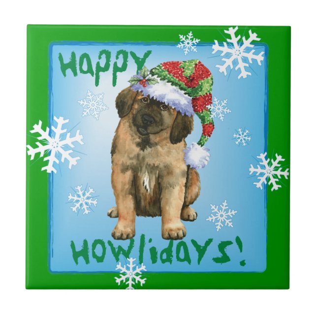 Lycklig Howlidays Leonberger Kakelplatta (Framsidan)