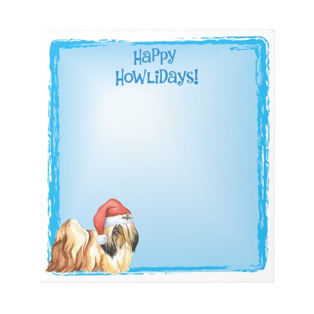 Lycklig Howlidays Lhasa Apso Anteckningsblock (Framsida)