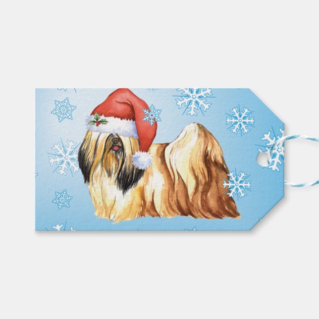 Lycklig Howlidays Lhasa Apso Presentetikett (Framsidan (Horisontell))