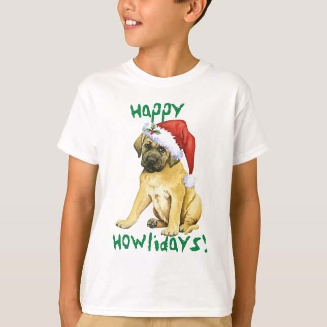Lycklig Howlidays Mastiff T-Shirt (Framsida)