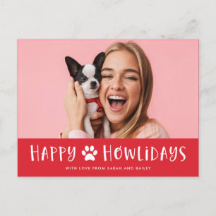 Lycklig Howlidays med Photo   Rolig hund jul Helg Vykort