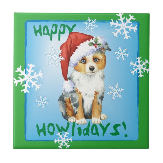 Lycklig Howlidays Mini American Shepherd Kakelplatta (Framsidan)