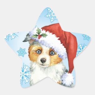 Lycklig Howlidays Mini American Shepherd Stjärnformat Klistermärke
