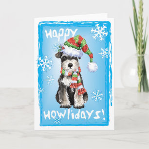 Lycklig Howlidays miniatyrSchnauzer Helgkort