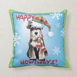 Lycklig Howlidays miniatyrSchnauzer Kudde