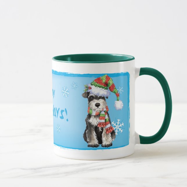 Lycklig Howlidays miniatyrSchnauzer Mugg (Höger)